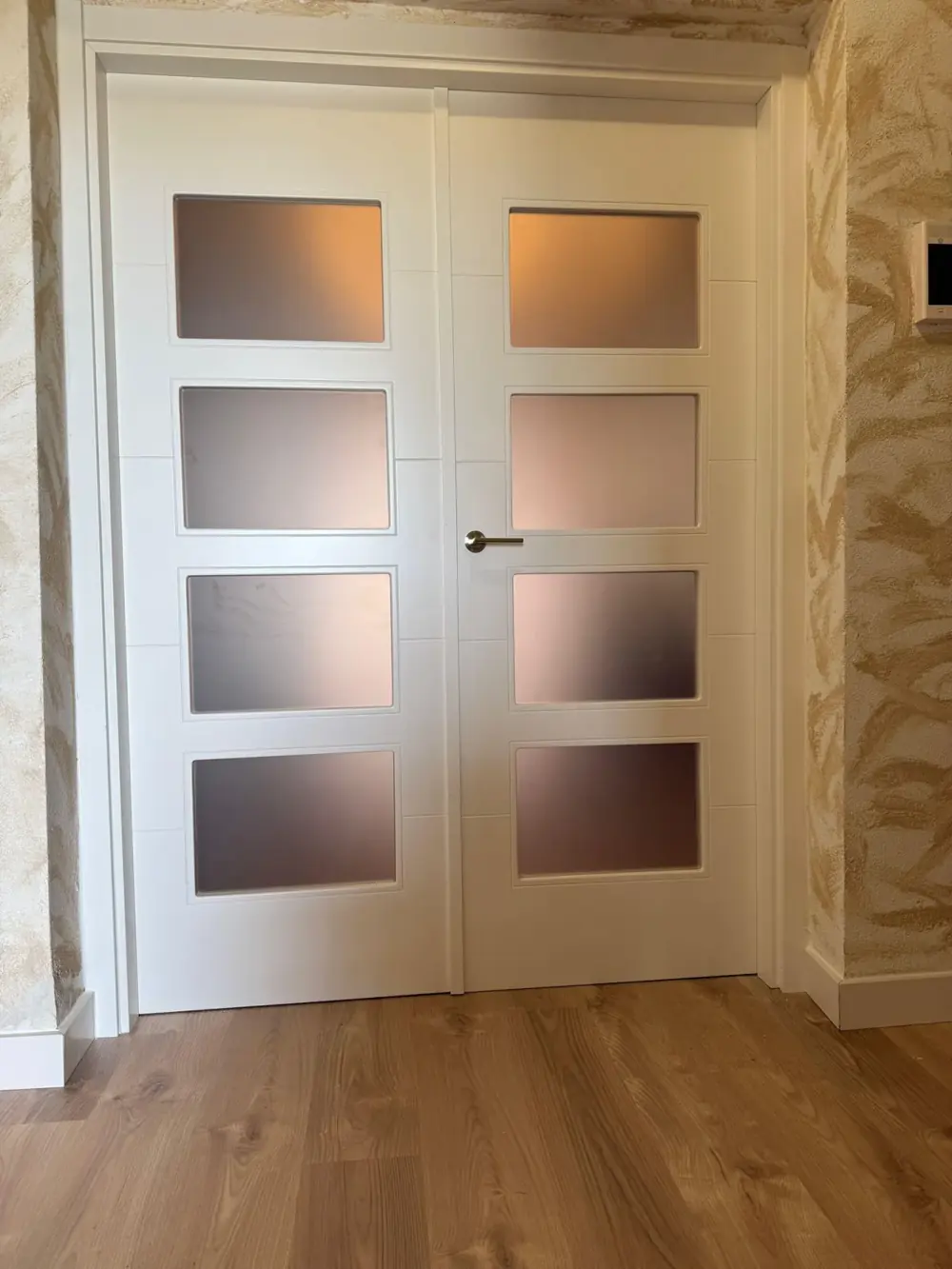 Puerta doble con cristaleras